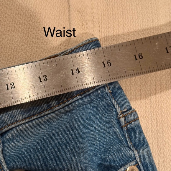 AKIRA Blue and Tan Patchwork Hybrid Jeans Cargo Pockets Jogger Cuff Hem Large - Picture 11 of 14